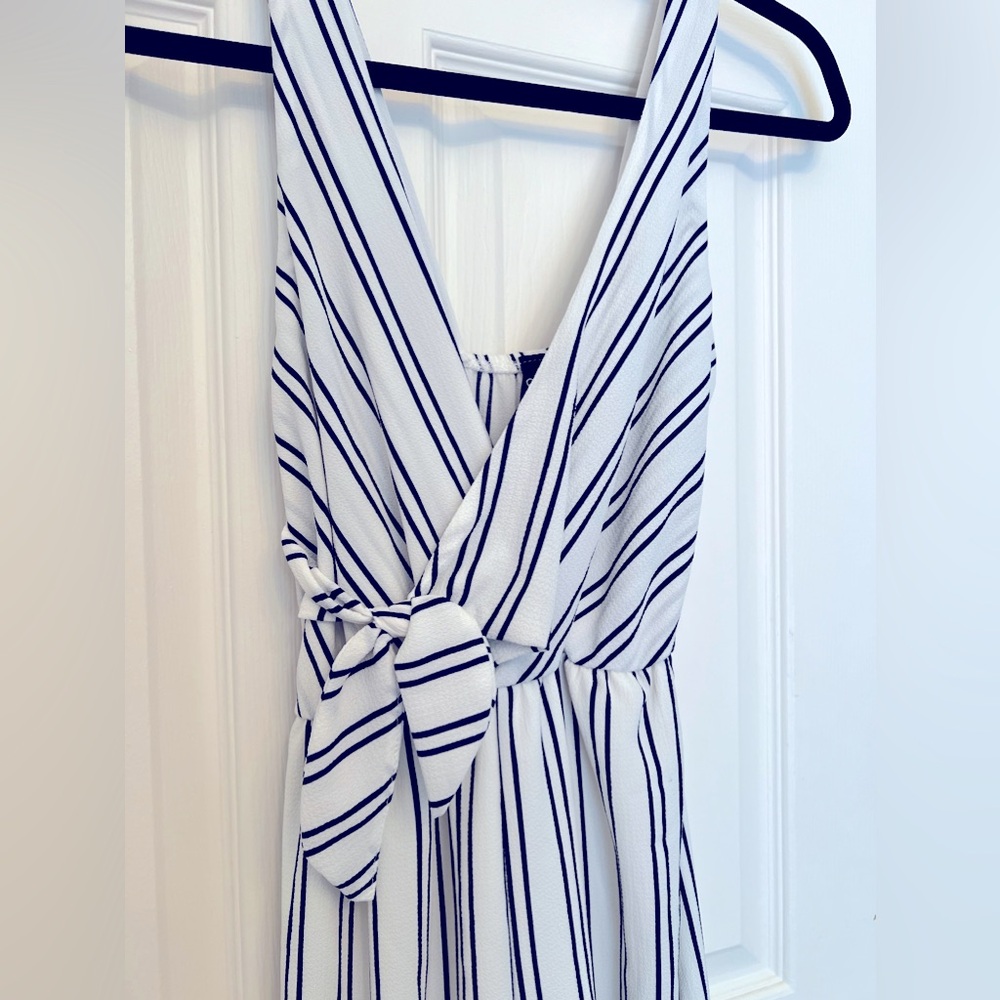 Jumpsuit White with Blue Stripes - size XS